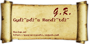 Gyöpös Renátó névjegykártya